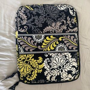 Vera Bradley Black, Yellow, and White Floral Quilted Laptop Case